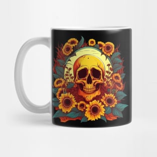 Skull with sunflower Mug